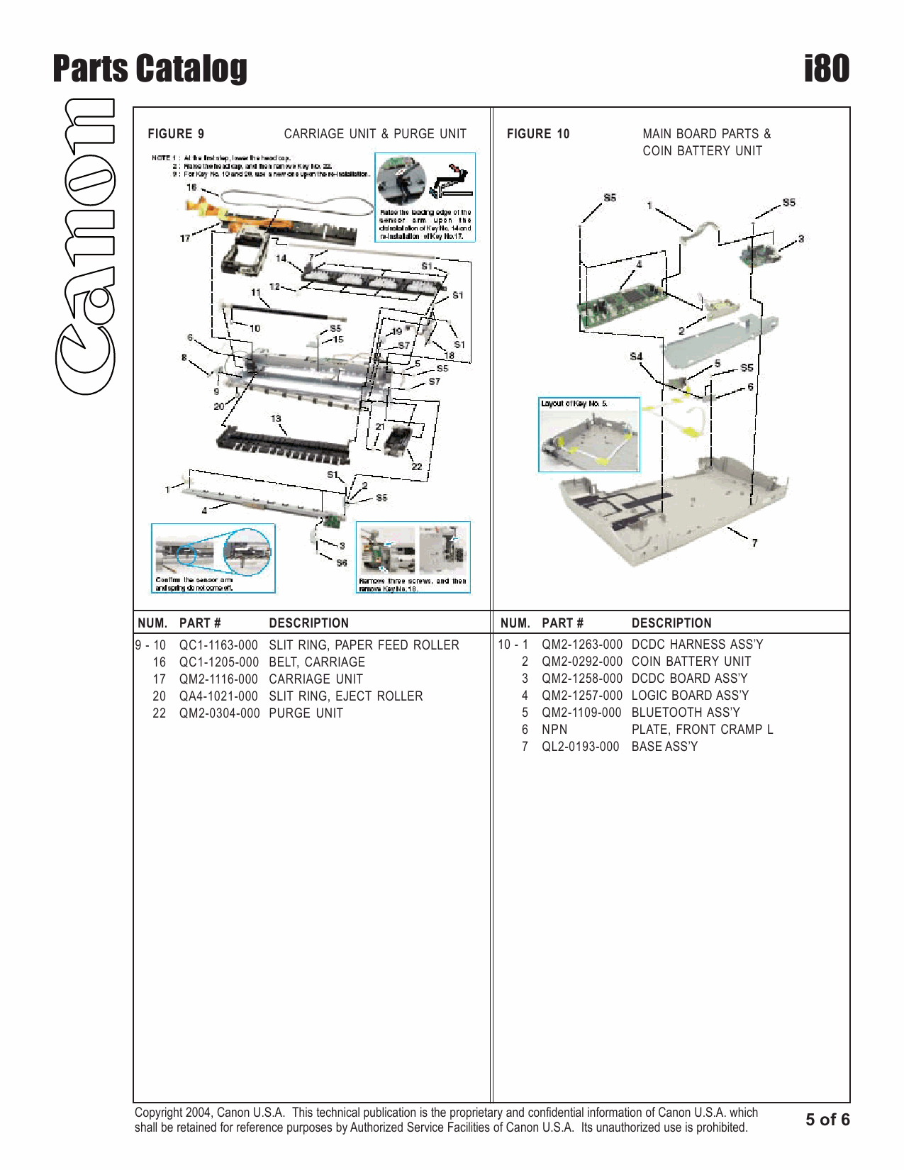 Canon PIXUS i80 80i Parts Catalog Manual-6